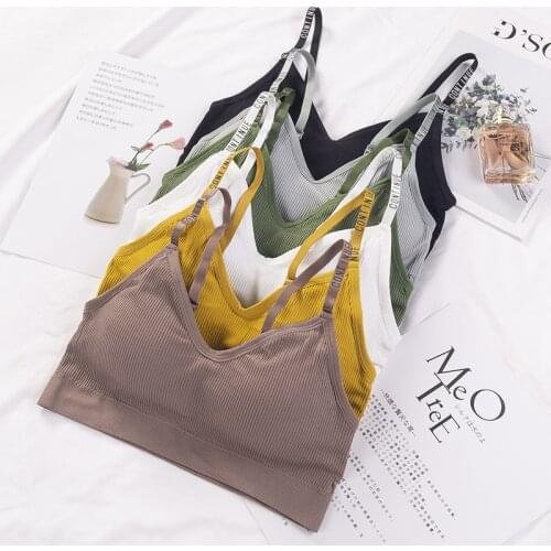 Women Tank Top Seamless Tube Crop Top Female Sleeveless Camis Solid Color Underwear Sexy Lingerie Padded Camisole