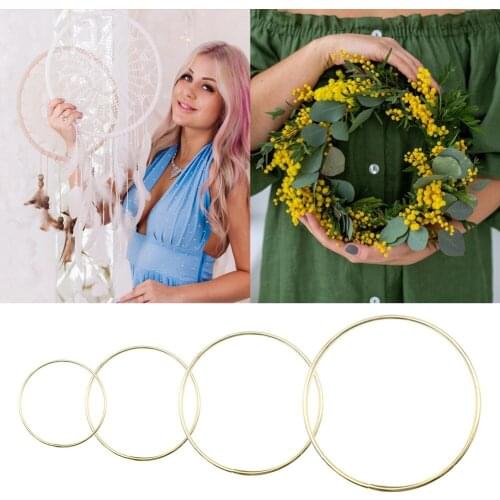 Metal Macrame Hoop Rings For Dream Catchers DIY Crafts 10 15 20 25 30 35 40cm Hanging Ring Floral Hoop Flower Wreath