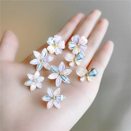 Sweet Ice Crystal Flower Stud Earrings Simple Trendy Statement Korea Butterfly Earrings for Women Girl Gift Fashion Jewelry 2021