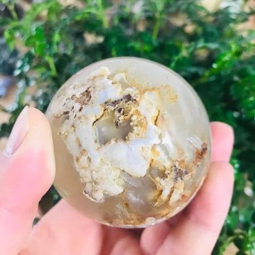 MOKAGY 50mm-75mm Natural Rare flower agate quartz Sphere Ball for Decoration 1pc