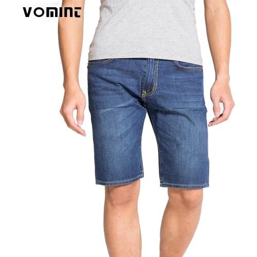 Vomint Summer Mens Casual Jean Slim Regular Straight Fit Distressed Denim Shorts Size:29-40 Knee Length Jeans S6CS008