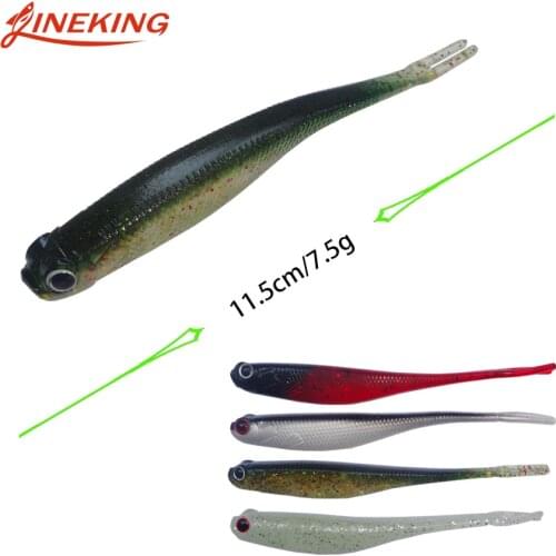 Lineking 5pcs/lot soft lure 7.5g/11.5cm fork tail Fishing lure Tiddler Bait Lures Soft Bait Carp Artificial Soft Lure