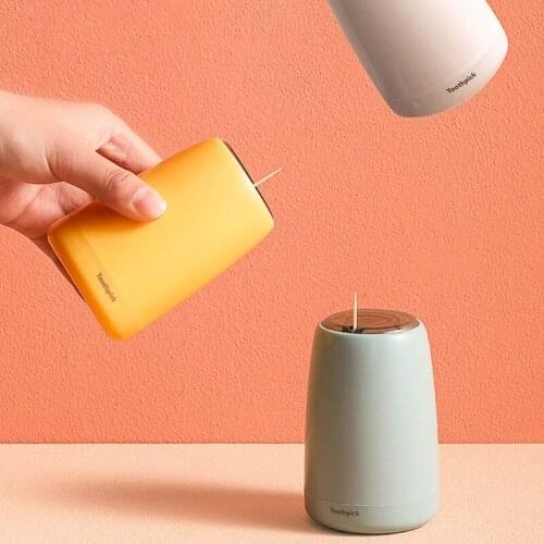 2021 New Nordic Toothpick Holder Dispenser Automatic Tooth Pick Container Storage Box