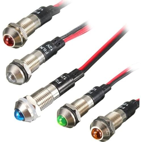 New 6mm LED Indicator Light Lamp Bulb Pilot Dash Directional Car Truck Boat 12V -UK lots of colours