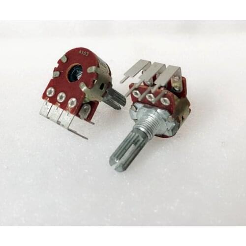 Original new 100% 16 type double potentiometer A10K A103 reverse internal bend foot double channel volume potentiometer (SWITCH)