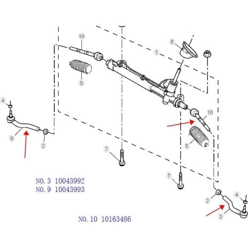 Original new steering wheel ball head steering mechanism tie rod outer ball head 110043993 10043992 suitable for SAIC MG 3