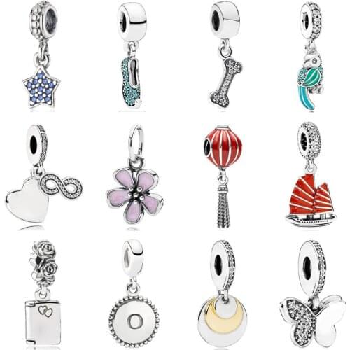 PDD DZ 60 925 Sterling Silver Spring New Charm Pendant with DIY Bracelet Necklace Jewelry Gift Carving Suitable for Women