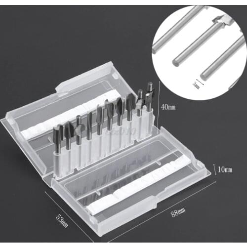 10pcs HSS Router Wood Milling Cutter Bits Fits Rotary Tool Set 1/8" 3mm DIY Tool S04 Wholesale&DropShip