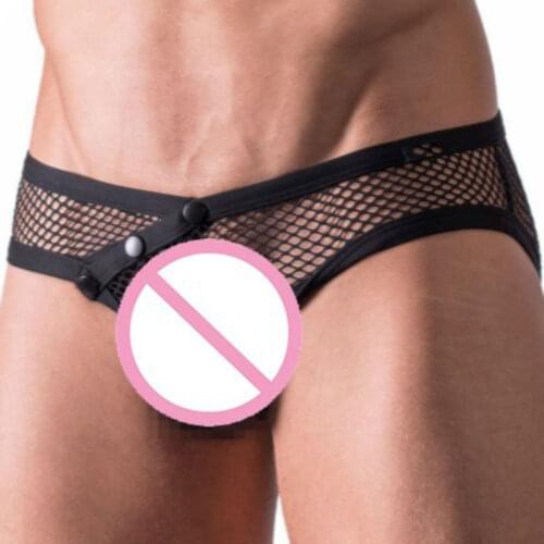 Sexy Men U Convex Mesh Transparent Low Rise Waist G-Strings Breathable Thongs Underwear Penis Pouch Gay Lingerie Gay Wear FX1008