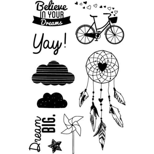 Cheap silicone stamps for scrapbooking,travelers notebook clear stamp cloud,indian feather stamps