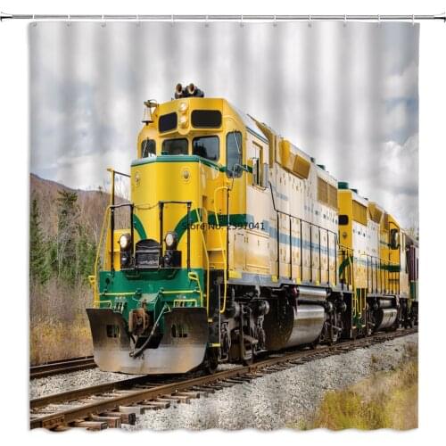 Train Snow Shower Curtain Bathroom Waterproof Polyester Bath Curtain Eco-Friendly Shower Curtains 180*180cm & 180*200cm