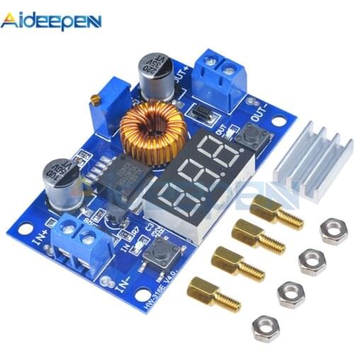 XL4015 5A High Power 75W DC-DC Adjustable Step-Down Module 4V-38V to 1.25V-36V Buck Converter Regulator+LED Voltmeter Display