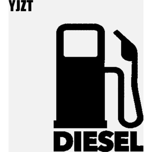 YJZT 8.1CM*11.5CM DIESEL Fuel Vinyl Decals Fun Car Sticker Black/Silver C3-0776