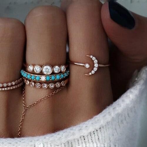 100% 925 sterling silver cute lovely Moon horn latest design rings for women minimalist cz moon star open ring elegant gift
