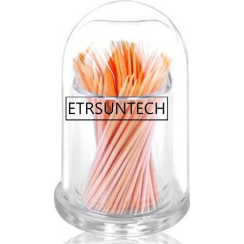 100pcs Acrylic Toothpick Holders Transparent Round Shape Restaurant Home Table Decoration Cotton Swab Box