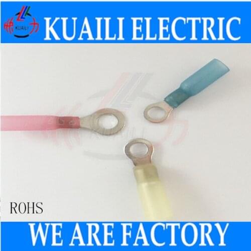 200PCS Heat Shrink Electrical Connectors Shrinkable Wire Solder Terminals YELLOW RV5.5-6