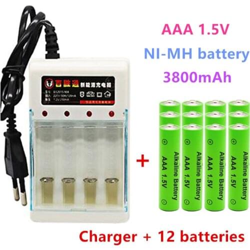 New AAA 1.5V rechargeable battery 3800mAh Alkaline battery flashlight toys watch MP3 player replace Ni-Mh battery+free shipping