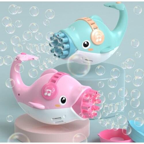 1PC Automatic Dolphin Bubble Maker Bubble Toy with Upgrade 10 Holes Blower Swimming Pool Outdoor Toy Green/Pink Options