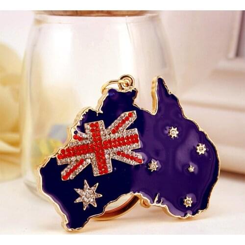 XDPQQ Creative Painted Australian Flag Shaped Keychain Men Keychain Alloy Metal Pendant Memorial Gift