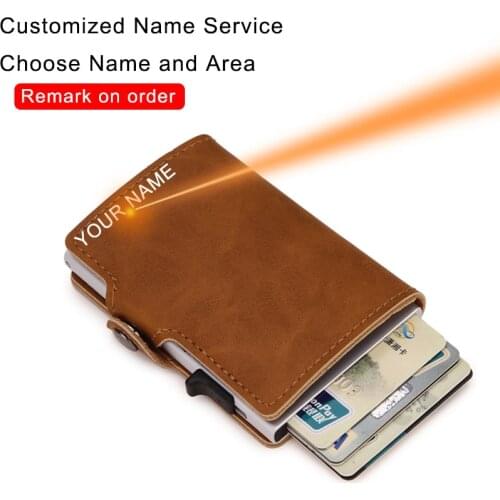 Custom Engraving Wallet Rfid Card Holder Multifunction Wallets Bag Fathers Day Gift Engraved Minimalist Wallet Drop Shipping