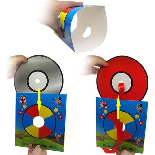 CD Color Change In Empty Bag Magic Tricks Color Changing Laser CD Magic Tricks Magia Magician Stage Gimmick Illusion Accessories