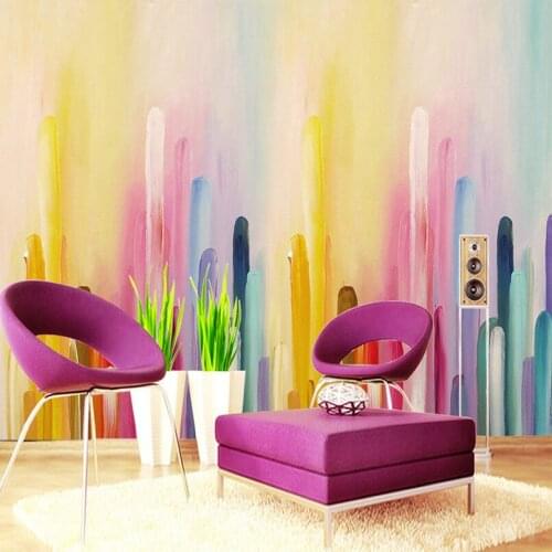 Hand-painted Color Gradient Of The Wall Decorations Mural Living Room Bedroom Childrens Room Non-woven Wall Painting Wallpaper