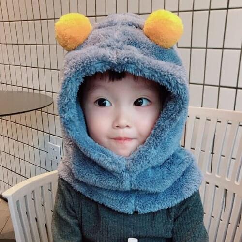 2020 Winter New Cute Childrens Hats Korean Fashion Plush Ear Thickening Warm Ear Protection Baby Baby Plush Hood Baby Hats