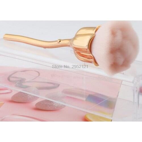 By dhl 50pcs Nail Art Dust Brush For Manicure Rose head brush Blush Powder brushes Fashion Gel Nail Accessories