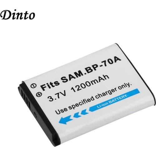 Dinto 1pc 1200mAh BP70A BP-70A Li-ion Digital Camera Battery for Samsung ES65 ES70 TL105 TL110 PL100 SL50 SL600 BP 70A