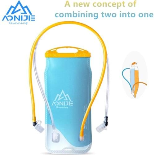 AONIJIE Double Bin 2L Water Bag Soft Reservoir Water Bladder Hydration Pack Beverage Storage Bag SD56 BPA Free With Double Pipe