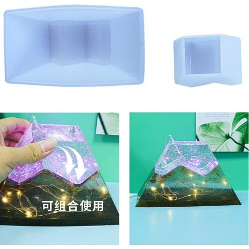 Epoxy mold resin snow mountain table lamp silicone mold mirror resin hot selling jewelry creative handmade home decoration