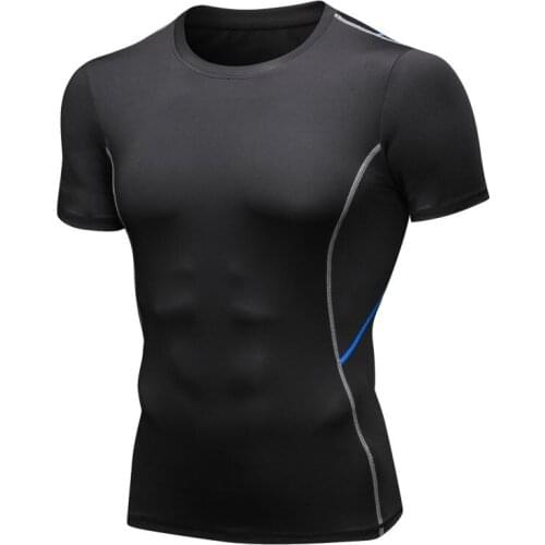 Running T-shirt Compression Fitness Workout Shirts Gym Quick Dry Sports Short Sleeves Training Men Gym T-shirt