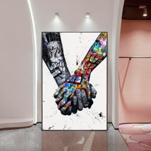 Graffiti Art Lover Hands Canvas Posters Street Art Canvas Paintings Inspiration Artwork Wall Pictures For Living Room Cuadros