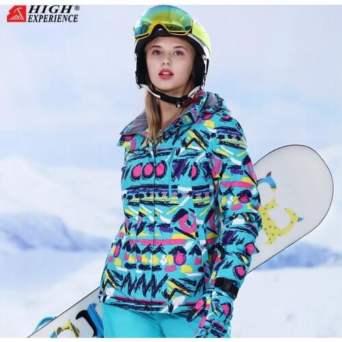 HIGH EXPERIENCE 2021 Outdoor Ski Suit Waterproof Windproof Breathable Warm Hooded Cotton Winter Coat Women Jacket Safari Style