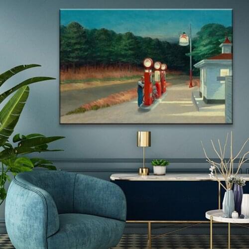 Classic Wall Art Edward Hopper Canvas Paintings Idealism Pictures Prints Gas Poster Home Decor Nordic For Living Room Framework