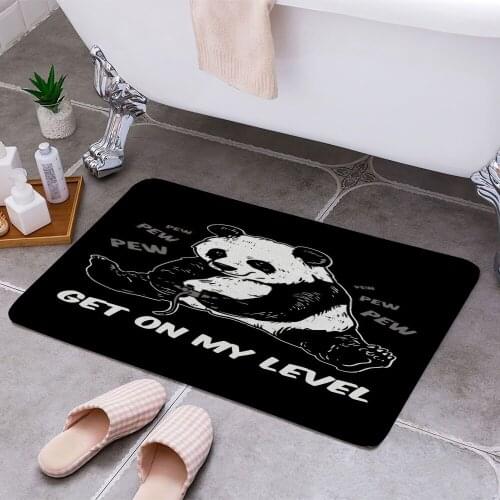 Get on my Level Panda Pew 3D Print Doormats Rectangle Non-Slip DoorMat Bedroom Kitchen Entrance Print Door rugs Dropshipping
