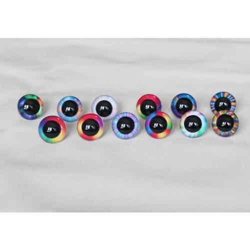 20PCS 22MM--50MM RAINBOW COLOR round toy safety eyes +washer for plush doll findings-size STYLE option--R12