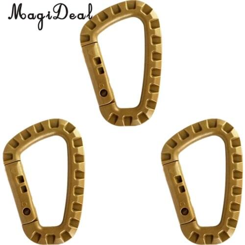 MagiDeal Heavy Duty 3Pcs Carabiner Clip Keychain Outdoor Backpack Snap Hook for Earphone Water Bottle Lightweight ApplicationS