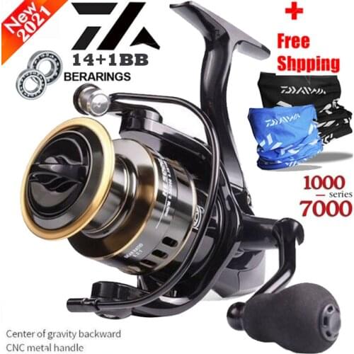 2021 New Carp High-quality 15kg Drag force 1000-7000 No gaps 15kg Max Drag 5.2:1 Metal Fishing Reel Spinning Reel