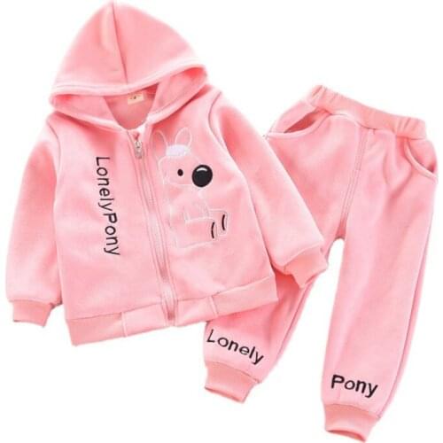 New Autumn Winter Baby Girls Clothes Suit Children Fashion Hooded Jacket Pants 2Pcs/Sets Toddler Sports Costume Kids Tracksuits