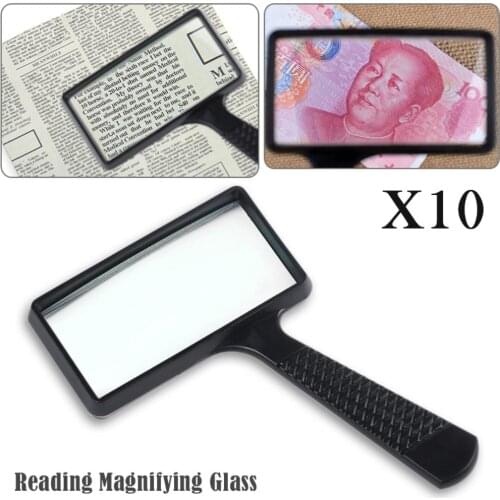 Portable Handheld 10X High Definition Rectangle Reading Magnifier Glass Lens Loupe For Old People Reading Magnifier Loupe Lupa