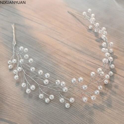 Wholesale Headbands Wedding Hair Accessories Handmade Hair Decoration Pearl Head Wear Hair Ornament for Bride Girls Headdress