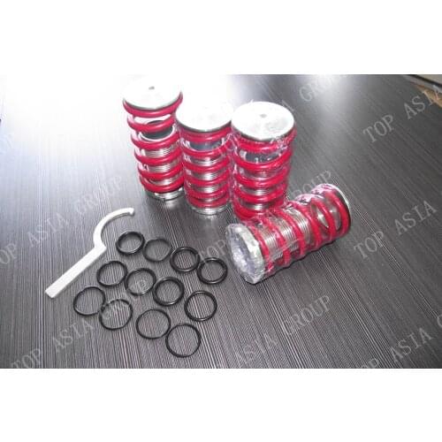 ADJUSTABLE 1-4" SCALE SUSPENSION COILOVER LOWERING SPRING/SPRINGS EG EK DA DA6 RED