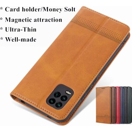 Deluxe magnetic adsorption case for Xiaomi Mi 10 lite 5G / Mi 10 Youth 5G flip cover leather protective case fundas ultra-thin
