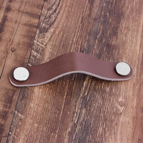 Cabinet Handle Soft PU Leather Dresser Drawer Door Knobs Pull Furniture Hardware