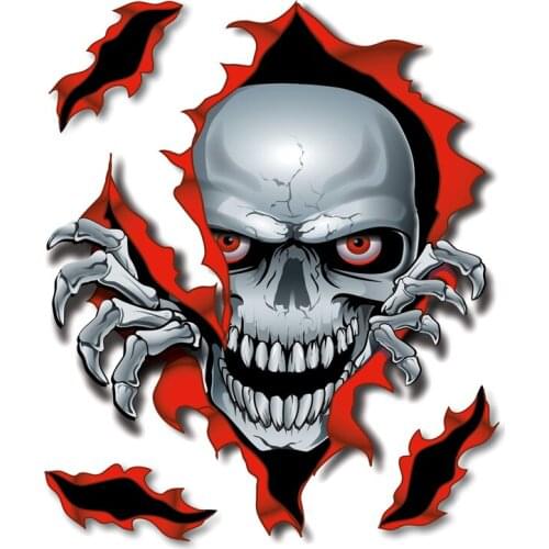 S50467# 10/13/15/17CM Personality PVC Decal for Red Eyed Skull Waterproof Car Sticker on Motorcycle Laptop Decorative
