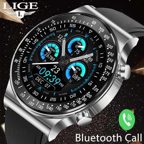 LIGE Luxury Men Smart Watch Full Touch Call Music Control Sports Fitness Tracker Women Smartwatch Ladies Watches For Android IOS