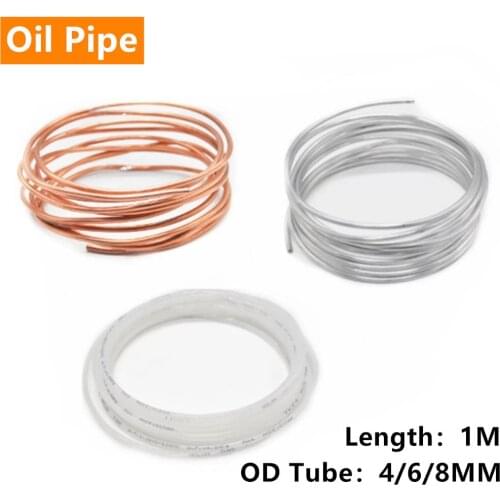 1 Meter 4/6/8mm Lubricating Oil Pipe Copper Aluminum Nylon Tube Machine Oil Tubing Lathes Lubricant Oil Delivery Pipe