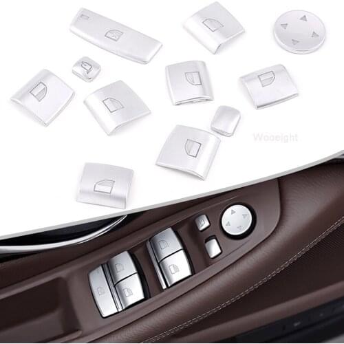 Wooeight 11x Car Window Glass Lifting Button Sequins Decoration Sticker Trim fit for BMW 5 Series 2011-2013 2014 2015 2016 2017