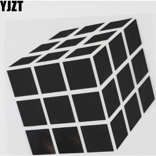 YJZT 16.9CM×15.9CM Cool Magic Speed Puzzle Decal Vinyl Car Sticker Black/Silver 8A-1152